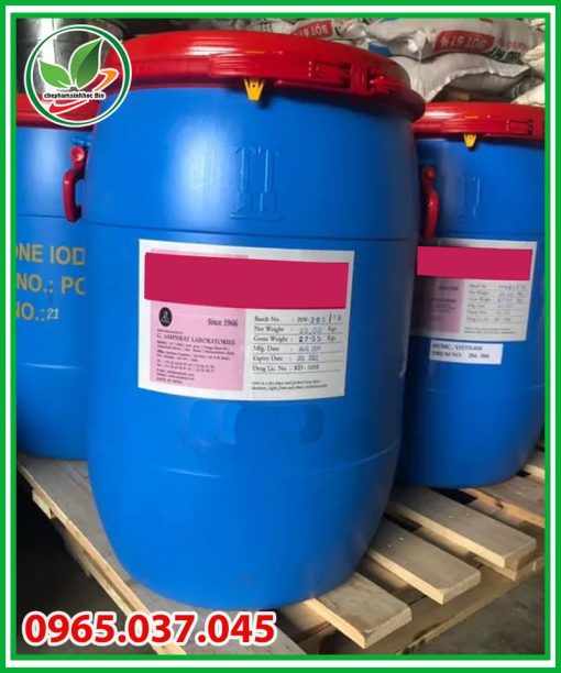Povidone iodine Ấn Độ dùng trong thủy sản thùng 25kg-06