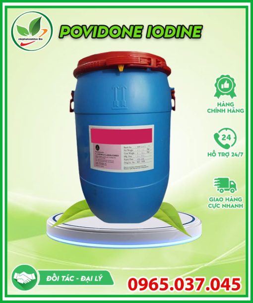 Povidone iodine Ấn Độ dùng trong thủy sản thùng 25kg